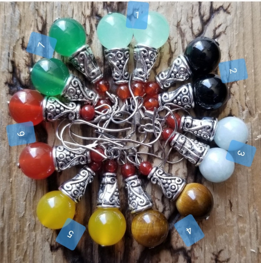 ❤6/$25❤vintage Natural Gem silver Earrings❤